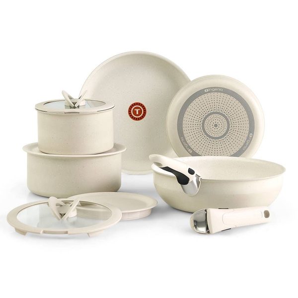 T-fal Ingenio 11-PC POTS & PANS Beige