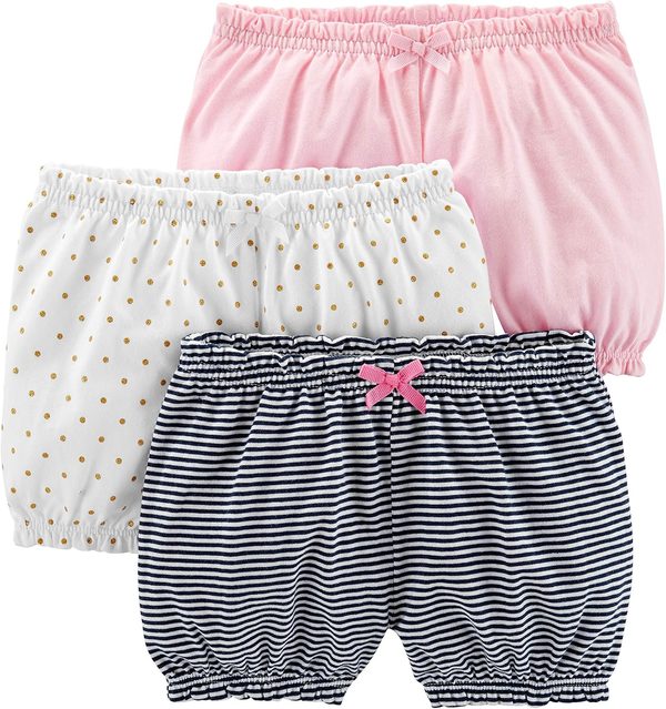 5T Carter's BABY Girls' KNIT Shorts 3-PACK